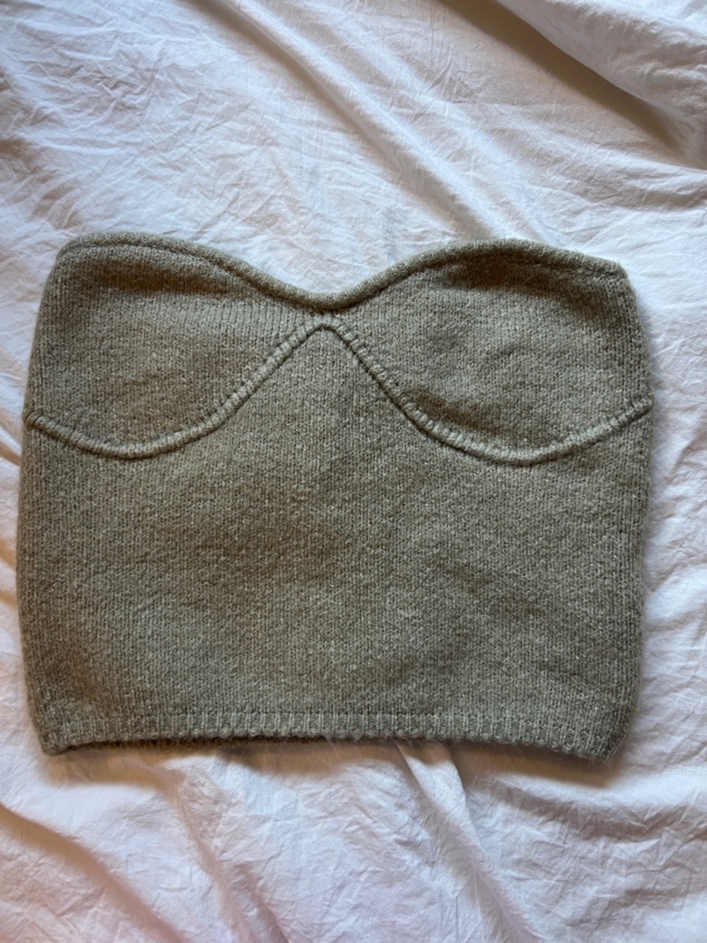 Zara Strapless Bustier Top in Olive